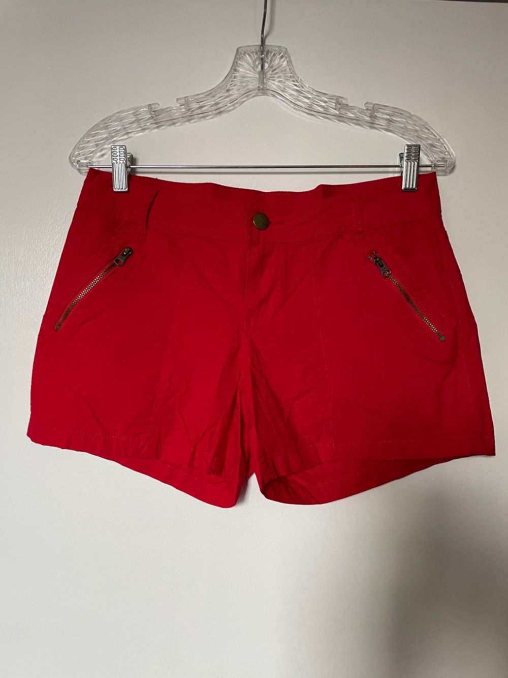 Faded Glory Red Zip-Pocket Shorts